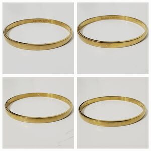 2 Kate Spade "Heart of Gold' Bangle Bracelets With Jewelry Gift Drawstring Bag